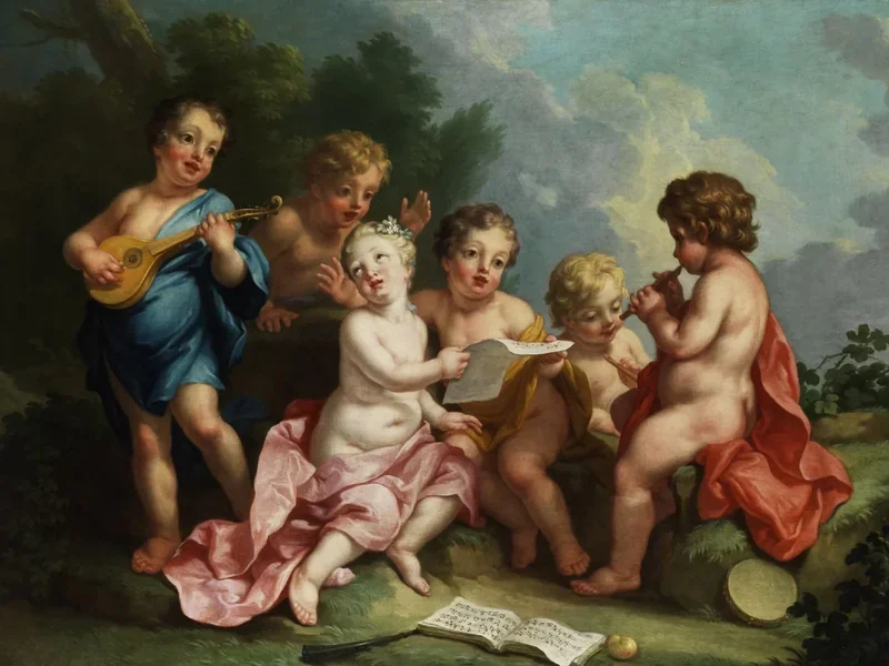 1694-Claudio Francesco Beaumont - Bambini che suonano musica